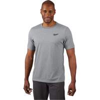 Hybrid Work Tee Shirt, Men's, Small, Grey Trail Hammer and Bolt