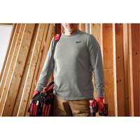 Hybrid Work Tee Shirt, Men's, Small, Grey Trail Hammer and Bolt