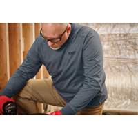 Hybrid Work Tee Shirt, Men's, Small, Blue Trail Hammer and Bolt