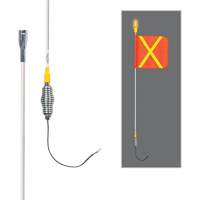 Safety Whip&reg; All-Weather Super-Duty Warning Whips with Constant LED Light, Spring Mount, 3' High, Orange with Reflective Trail Hammer and Bolt