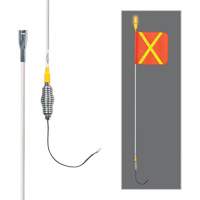 Safety Whip&reg; All-Weather Super-Duty Warning Whips with Constant LED Light, Spring Mount, 5' High, Orange with Reflective Trail Hammer and Bolt