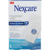 Pansement + tampon transparent Nexcare Tegaderm, Rectangulaire/carr&eacute;e, 4", Plastique, St&eacute;rile Trail Hammer and Bolt
