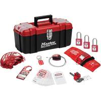 Standard Personal Lockout Kit with Zenex Thermoplastic Locks, Valve Kit, 13 Components Trail Hammer and Bolt