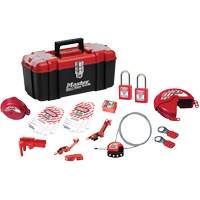 Basic Lockout Kit with Zenex Thermoplastic Locks, Electrical/Valve Kit, 19 Components Trail Hammer and Bolt