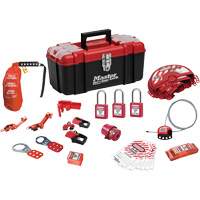 Standard Lockout Kit with Zenex Thermoplastic Locks, Electrical/Valve Kit, 27 Components Trail Hammer and Bolt