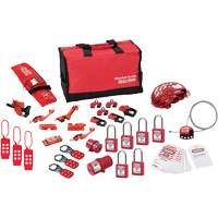Premier Lockout Kit with Zenex Thermoplastic Locks, Electrical/Valve Kit, 34 Components Trail Hammer and Bolt