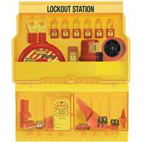 Premier Valve & Electrical Deluxe Lockout Station, Thermoplastic Padlocks, 32 Padlock Capacity, Padlocks Included Trail Hammer and Bolt
