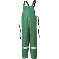 P43 035 CA-43&reg; FR Chemical- & Acid-Resistant Safety Bib Pants, Small, Green Trail Hammer and Bolt