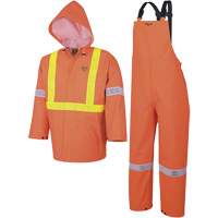 R85 Ensemble imperm&eacute;able de s&eacute;curit&eacute; 3 pi&egrave;ces ignifuge Element FR, Petit, Orange haute visibilit&eacute; Trail Hammer and Bolt