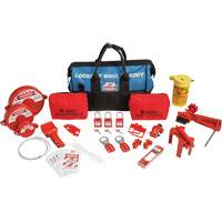 Lockout Tagout Kit with Nylon Safety Lockout Padlocks in Duffel Bag, Electrical/Valve Kit, 31 Components Trail Hammer and Bolt