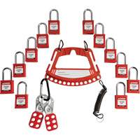 Lock & Tag Carrier with Keyed Different Nylon Safety Lockout Padlocks Trail Hammer and Bolt