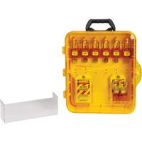 Station de cadenassage avec cadenas de s&eacute;curit&eacute; en nylon &agrave; cl&eacute;s diff&eacute;rentes, Cadenas Plastique, Capacit&eacute; de 6, Cadenas Compris Trail Hammer and Bolt