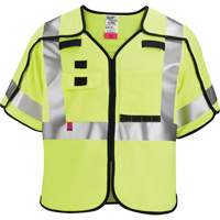 Gilet de s&eacute;curit&eacute; &agrave; maille d&eacute;tachable, Noir/Jaune lime haute visibilit&eacute;, Moyen/Petit Trail Hammer and Bolt