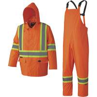 5608 Combinaison de pluie imperm&eacute;able 210D, Polyester/PVC, Petit, Orange haute visibilit&eacute; Trail Hammer and Bolt