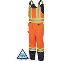 5040BB Waterproof Quilted Bib Pants, Polyester, X-Small, Black/High Visibility Orange Trail Hammer and Bolt