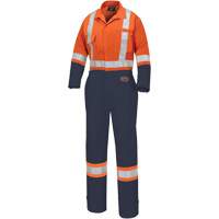 5514WBB Combinaisons de s&eacute;curit&eacute; pour femmes 2 tons, T-petit, Orange haute visibilit&eacute;/Bleu marin Trail Hammer and Bolt