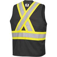 7729 FR-Tech&reg; Flame-Resistant Arc Safety Vest, Small, Black, 10 cal/cm² Trail Hammer and Bolt