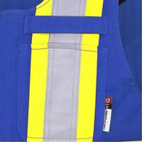 7714 FR-Tech&reg; Flame-Resistant Overalls, Small, Royal Blue Trail Hammer and Bolt