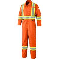 7705T FR-Tech&reg; Flame-Resistant Coverall with Leg Zippers, Size 40 (Tall), High Visibility Orange, 9.7 cal/cm² Trail Hammer and Bolt