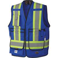 7733 FR-Tech&reg; Flame-Resistant Arc Surveyor's Vest, Small, Royal Blue, 9.7 cal/cm² Trail Hammer and Bolt