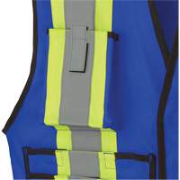 7733 FR-Tech&reg; Flame-Resistant Arc Surveyor's Vest, Small, Royal Blue, 9.7 cal/cm² Trail Hammer and Bolt