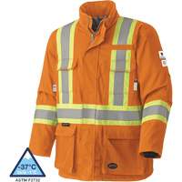 5533 Flame-Resistant Safety Parka, Small, High Visibility Orange, 58 cal/cm² Trail Hammer and Bolt