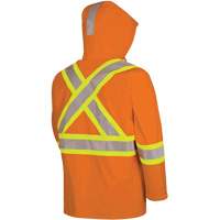 5880 FR/Arc-Rated Waterproof Rain Jacket, X-Small, High Visibility Orange, 10 cal/cm² Trail Hammer and Bolt