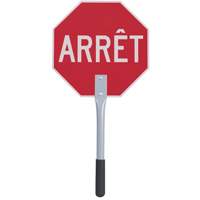 Traffic Stop/Slow Paddle - French, Coroplastic Trail Hammer and Bolt