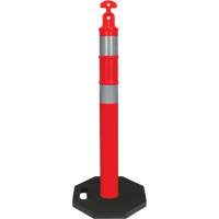 Ensemble de poteau d&eacute;lin&eacute;ateur haute visibilit&eacute;, 42" h, Orange Trail Hammer and Bolt