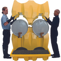 Ultra-Drum Rack 4-Drum Containment System without Drain, 53" L x 53" W x 77.8" H, 3000 US gal. Capacity Trail Hammer and Bolt