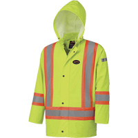 5894 Flame Resistant Waterproof Jacket, 2X-Large, High Visibility Lime-Yellow Trail Hammer and Bolt