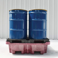 4-Drum Ultra-Spill King&reg; Drum Spill Pallet, 85 US gal. Spill Capacity, 51" x 51" x 17.5" Trail Hammer and Bolt