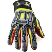 Rig Lizard&reg; 2028X Cut-Resistant Gloves, 6/X-Small, Synthetic/HPPE Palm, Elastic/Hook & Loop Cuff Trail Hammer and Bolt
