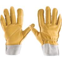 Gants tout cuir, 7/Petit, Paume en Cuir fleur, Poignet &eacute;lastique Trail Hammer and Bolt