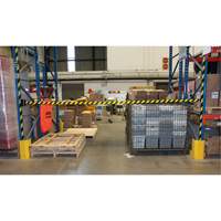 Magnetic Wall Mount Barrier with Magnetic Tape, Plastic, Magnetic Mount, 15', Black and Yellow Tape Trail Hammer and Bolt