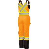 5040BBW Women's High-Visibility Waterproof Safety Overalls, Polyester, X-Small, Black/High Visibility Orange Trail Hammer and Bolt