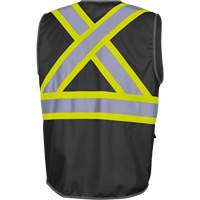 6959BK Veste de s&eacute;curit&eacute; haute visibilit&eacute; en tricot chaîne avec fermeture &agrave; glissi&egrave;re, Noir, T-petit, Polyester Trail Hammer and Bolt