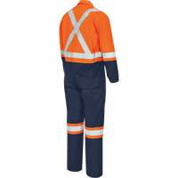 7702BBT FR-Tech&reg; 2-Tone Safety Coverall, Size 40 (Tall), Navy Blue/Orange, 10 cal/cm² Trail Hammer and Bolt