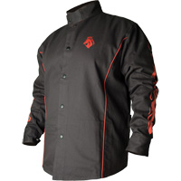 BSX&reg; Contoured FR Welding Jacket, Cotton, X-Large, Black Trail Hammer and Bolt