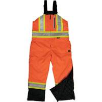 Ripstop Insulated Safety Bib Overall, Polyester, X-Small, High Visibility Orange Trail Hammer and Bolt
