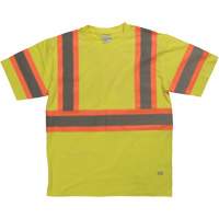 Chemise de s&eacute;curit&eacute; &agrave; manches courtes, Coton, T-petit, Jaune lime haute visibilit&eacute; Trail Hammer and Bolt