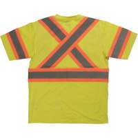 Chemise de s&eacute;curit&eacute; &agrave; manches courtes, Coton, T-petit, Jaune lime haute visibilit&eacute; Trail Hammer and Bolt