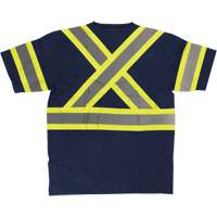 Chemise de s&eacute;curit&eacute; &agrave; manches courtes, Coton, T-petit, Bleu marin Trail Hammer and Bolt