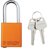 Lockout Padlock, Safety Padlock, Keyed Different, Aluminum, 1-1/2" Width Trail Hammer and Bolt