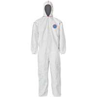 SFR Coveralls with Hood, Medium, White, Tyvek&reg; 400 Trail Hammer and Bolt