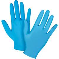 Emballages de gants jetables pour machine distributrice, Moyen, Nitrile, 4,5 mils, Sans poudre, Bleu, Classe 2 Trail Hammer and Bolt