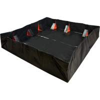 IBX Wall Pop-Up Berm, 1077 US gal. Capacity, 12' W x 12' L x 12" H, Snap-Up Bracket Trail Hammer and Bolt