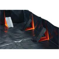 IBX Wall Pop-Up Berm, 1077 US gal. Capacity, 12' W x 12' L x 12" H, Snap-Up Bracket Trail Hammer and Bolt