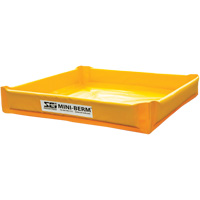 Yellow PVC Mini-Berm, 34 US gal. Capacity, 3' W x 3' L x 6" H Trail Hammer and Bolt