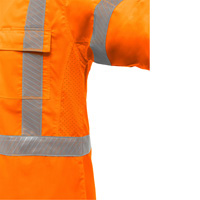 Bisley&reg; X-Back Long Sleeve Work Shirt with X-Airflow, Poly-Cotton, Small, High Visibility Orange Trail Hammer and Bolt